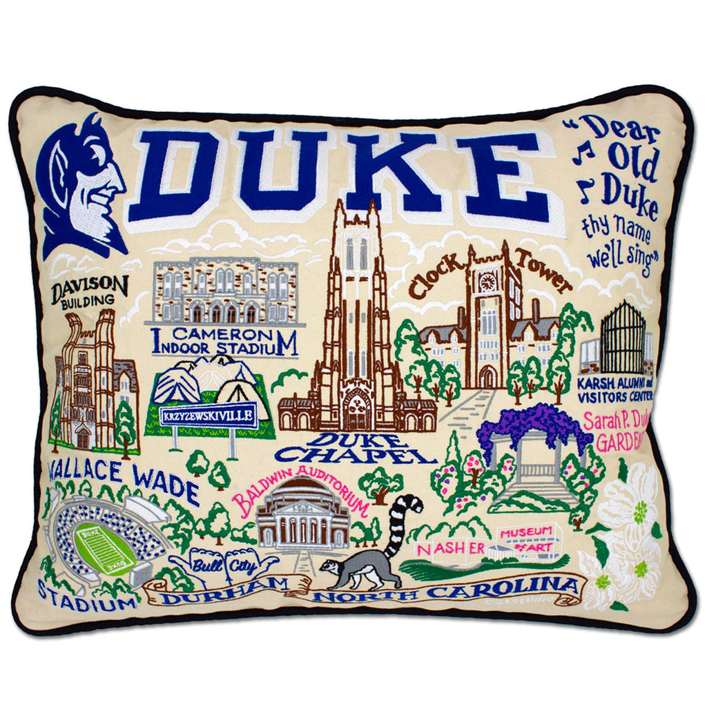 Front view of Duke University Blue Devils Decorative Throw Pillow, featuring bold team colors and logo, perfect for adding a touch of school spirit to any room.
