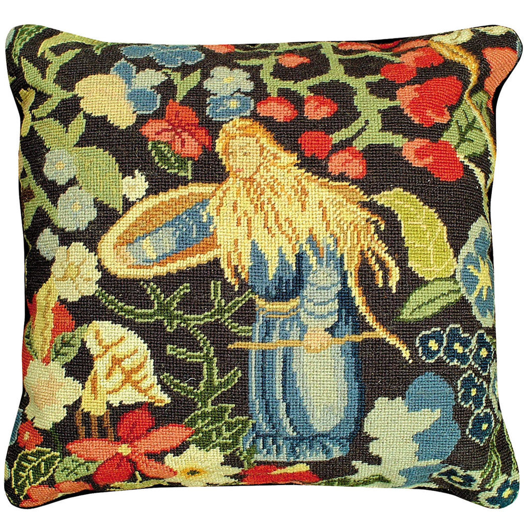 Classic Middle Age Tapestry Floral Decorative Throw Pillow, Size: 18x18