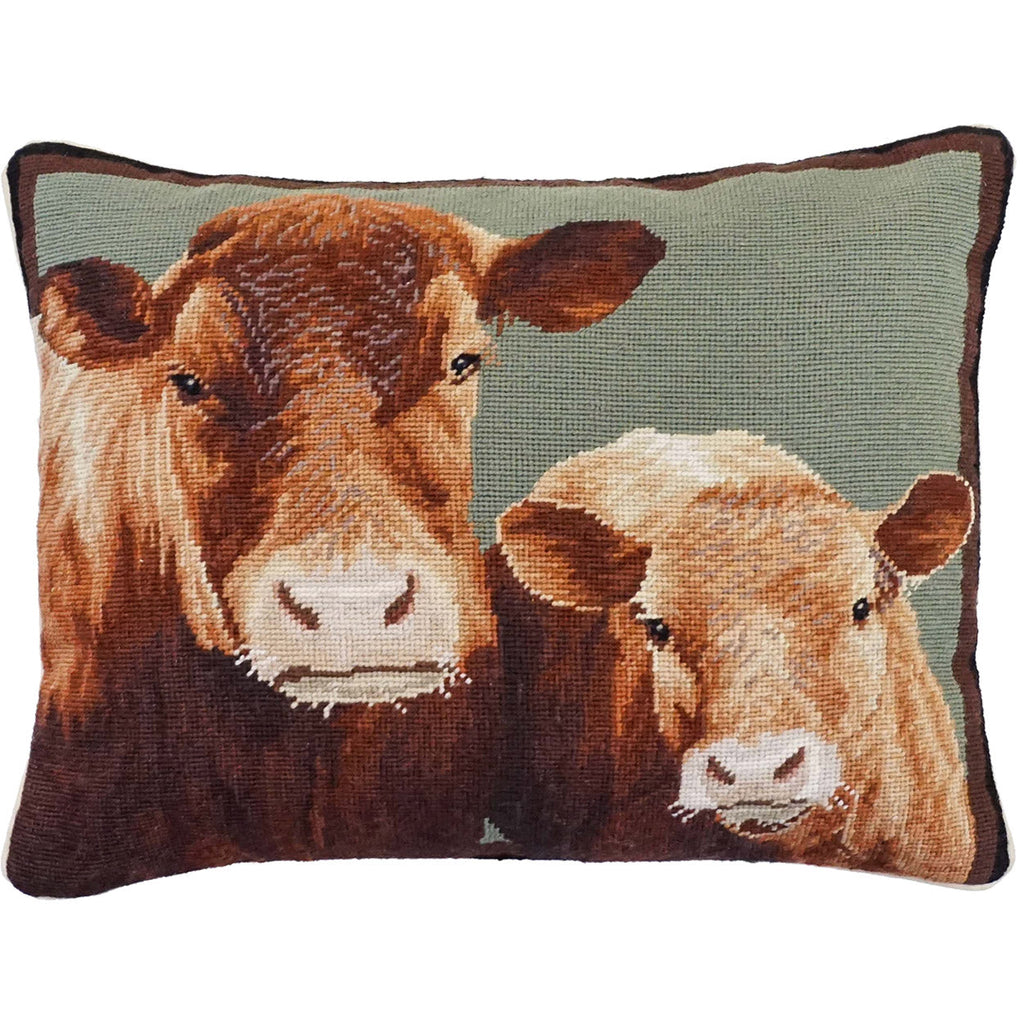 Cow And Calf Farmhouse Decorative Throw Pillow, Size: 16x20