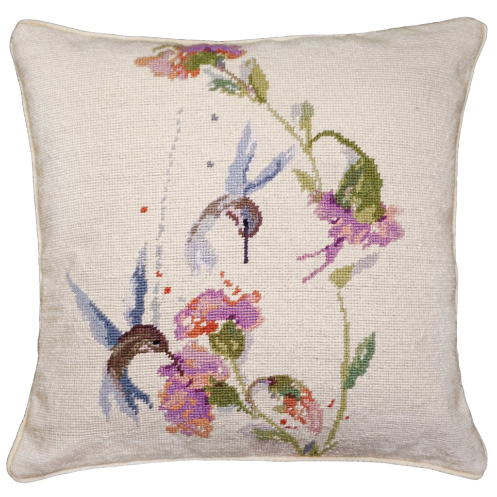 Hummingbirds Decorative Needlepoint Throw Pillow, Size: 18x18