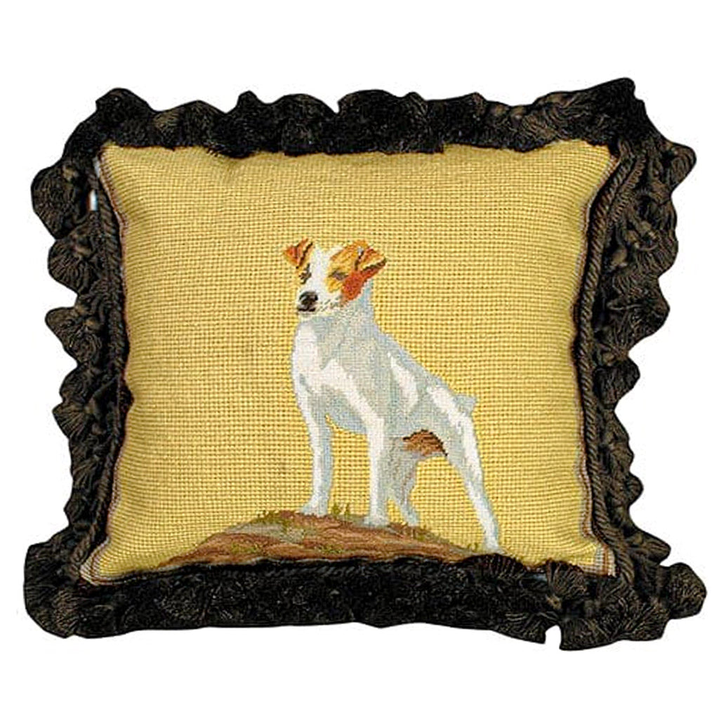Vintage Style Jack Russell Decorative Dog Pillow, Size: 12x12