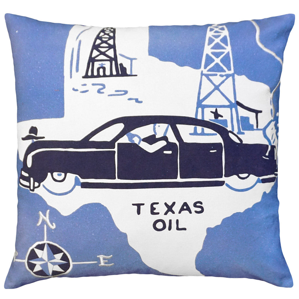 Vintage Texas Oil Design Home Decor Throw Pillow, Size: 20x20