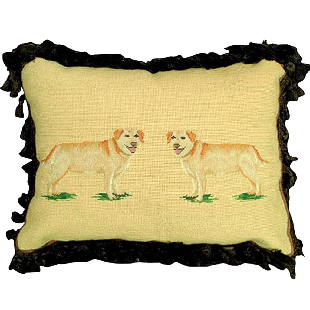 Yellow Lab Dog Classic Decorative Needlepoint Throw Pillow, Size: 16x20