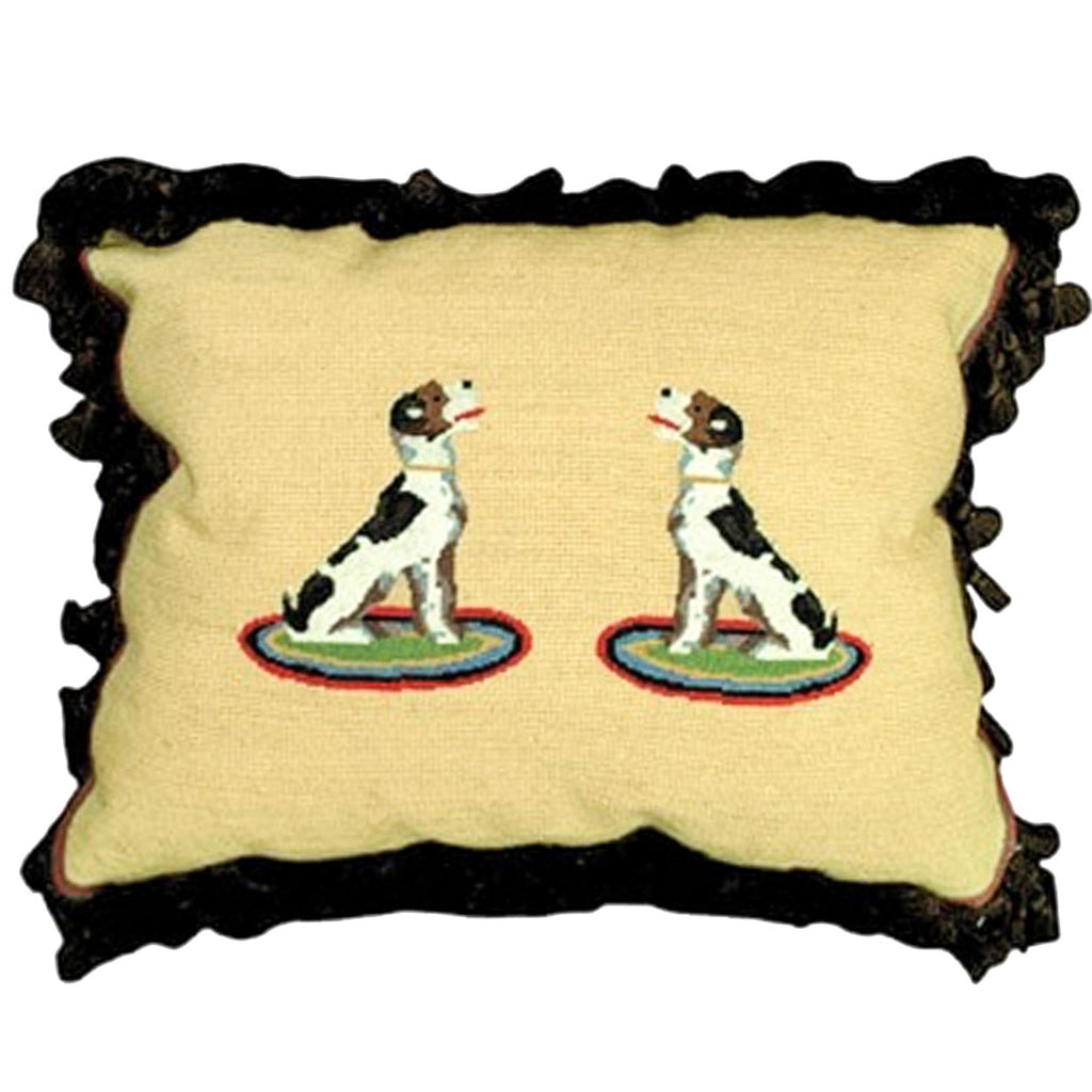 Black Hound Dogs Vintage Style Decorative Needlepoint Pillow, Size: 16x20
