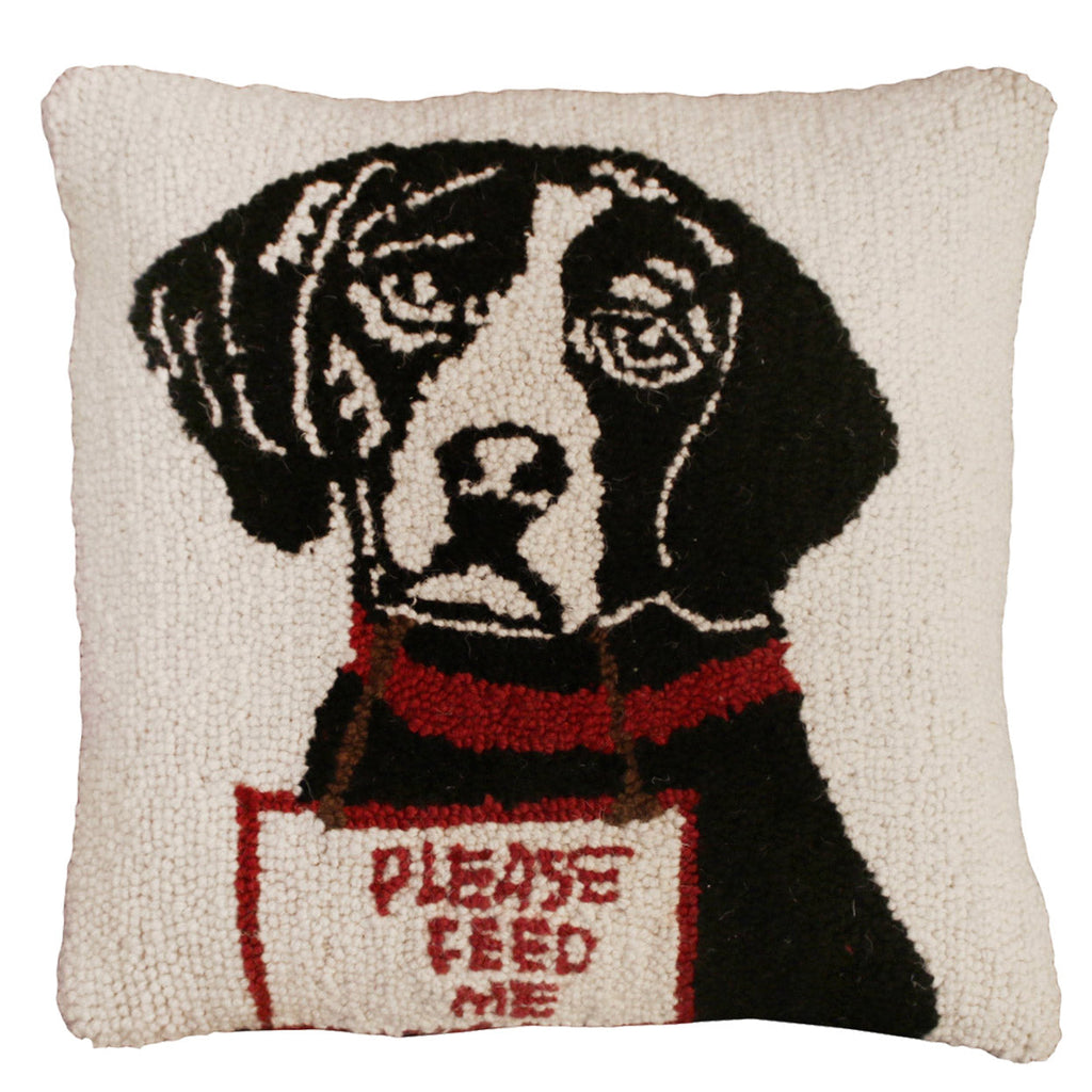Black Lab Rover Decorative Hooked Throw Pillow, Size: 20x20