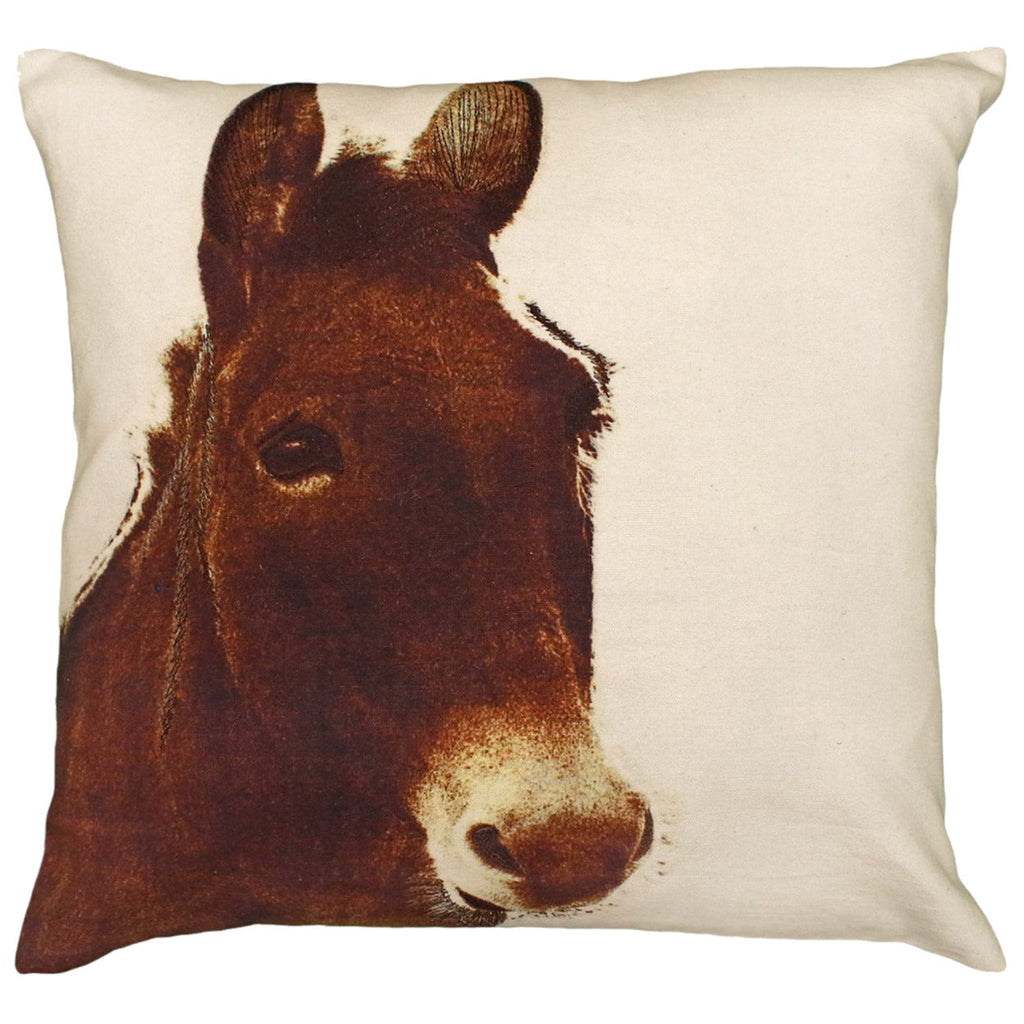 Brown Donkey Decorative Farm Rustic Throw Pillow, Size: 20x20