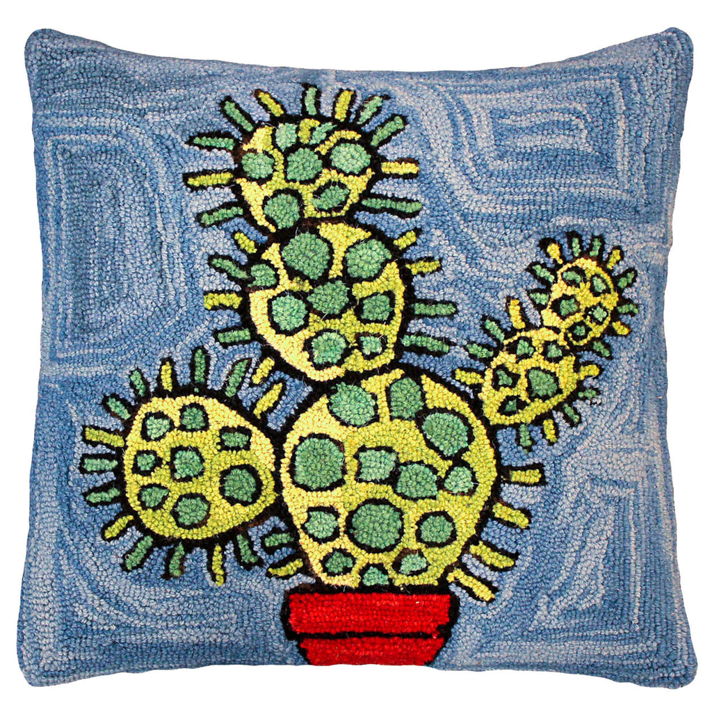 Cactus Abstract Floral Desert Decorative Hooked Throw Pillow, Size: 20x20