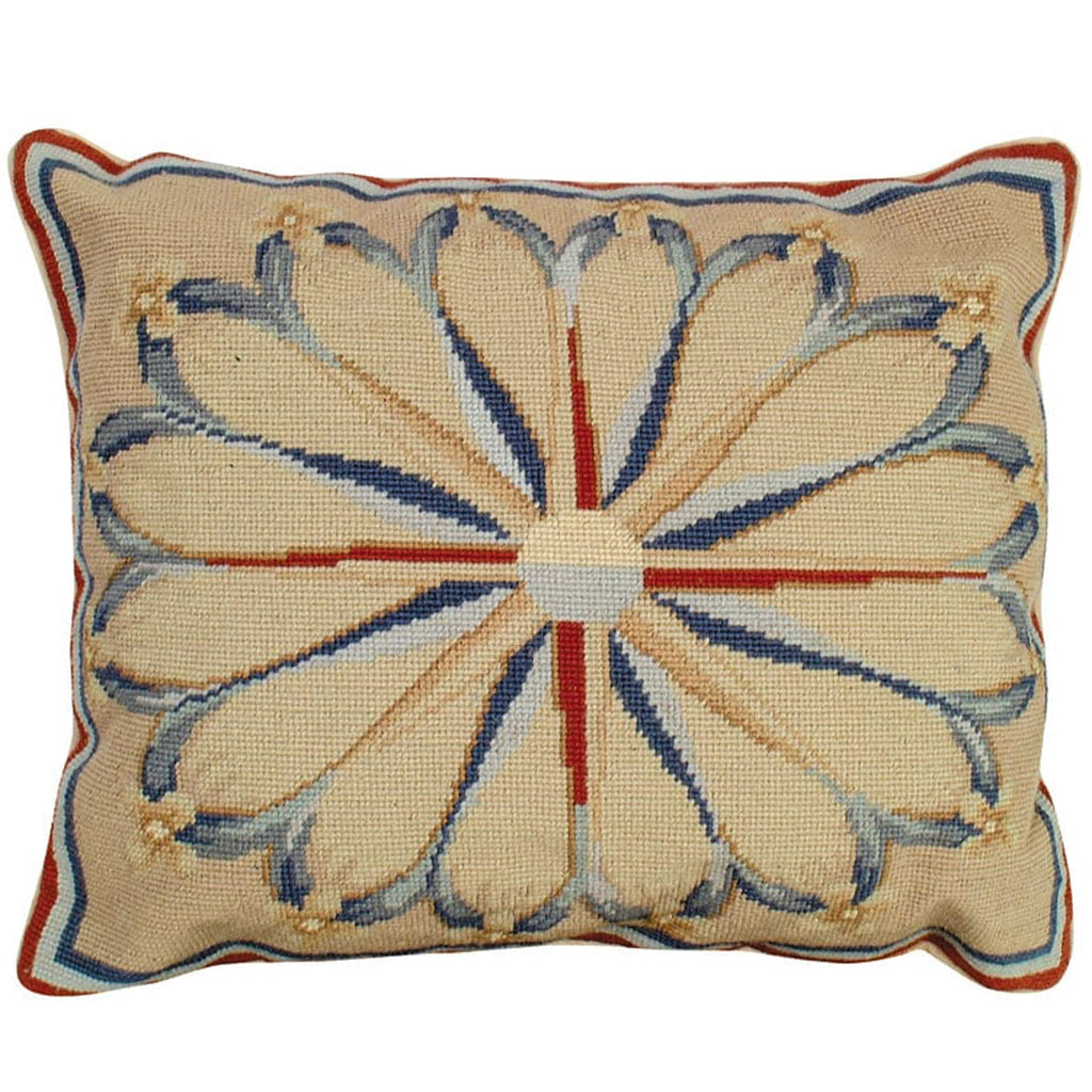 Classic Beige Besserbian Circular Medallion Decorative Throw Pillow, Size: 16x20