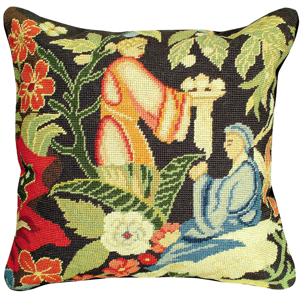 Classic Middle Age Tapestry Gift Decorative Throw Pillow, Size: 18x18