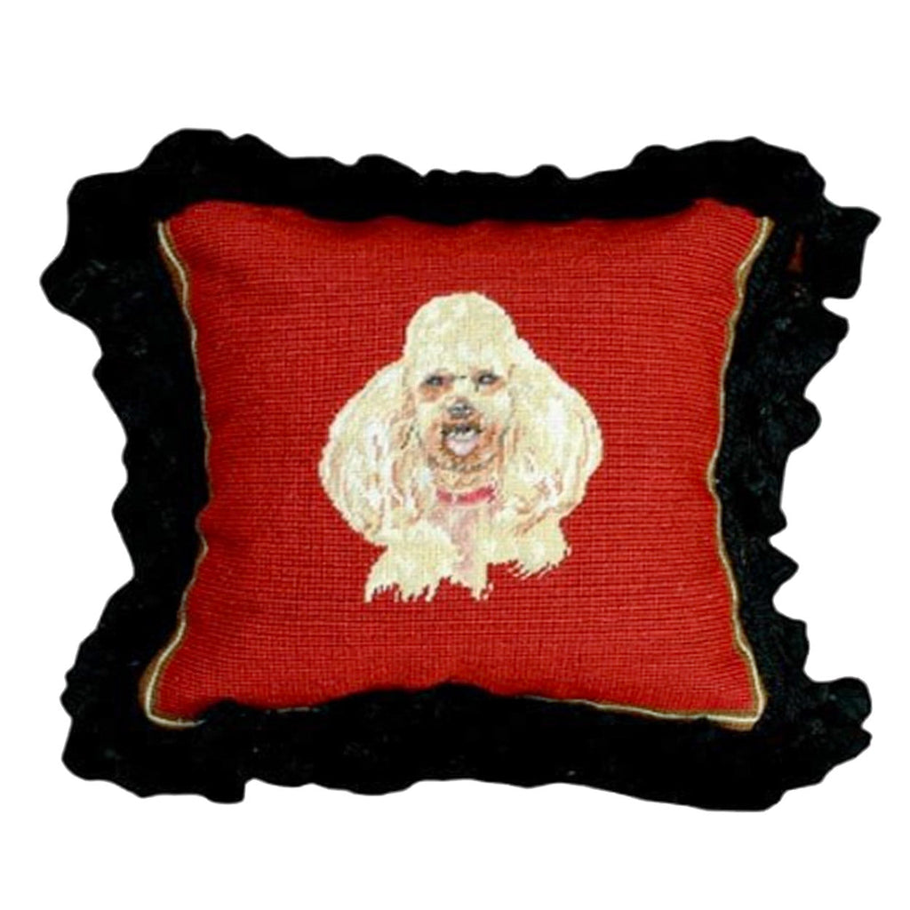 Classic White Poodle Decorative Dog Throw Pillow, Size: 12x12