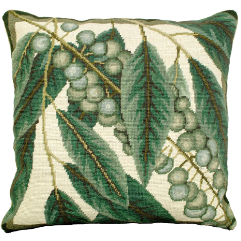Colonial Williamsburg Botanical Grapevine Needlepoint Throw Pillow, Size: 18x18