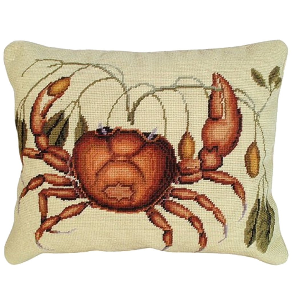 Colorful Land Crab Natural History Design Needlepoint Pillow, Size: 16x20