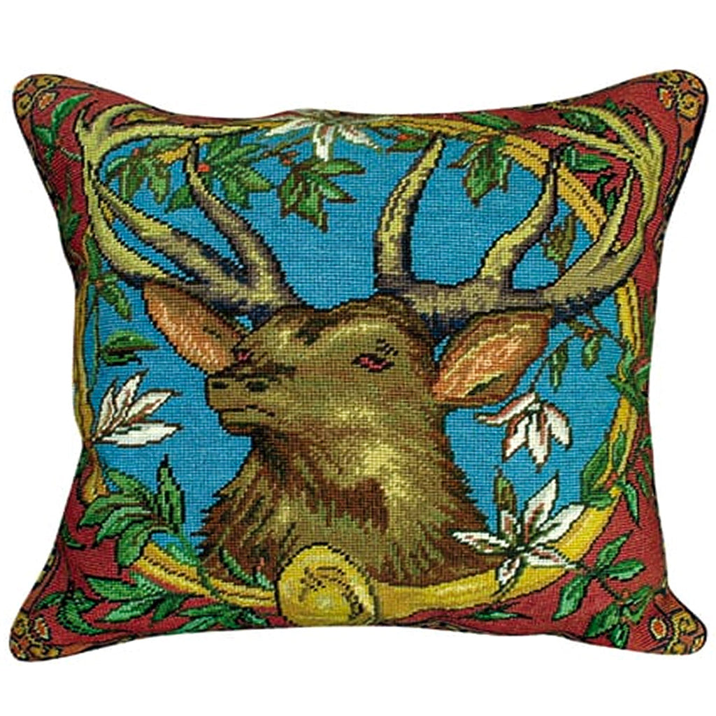 Elk With Horns Rustic Cabin Decorative Throw Pillow, Size: 20x20