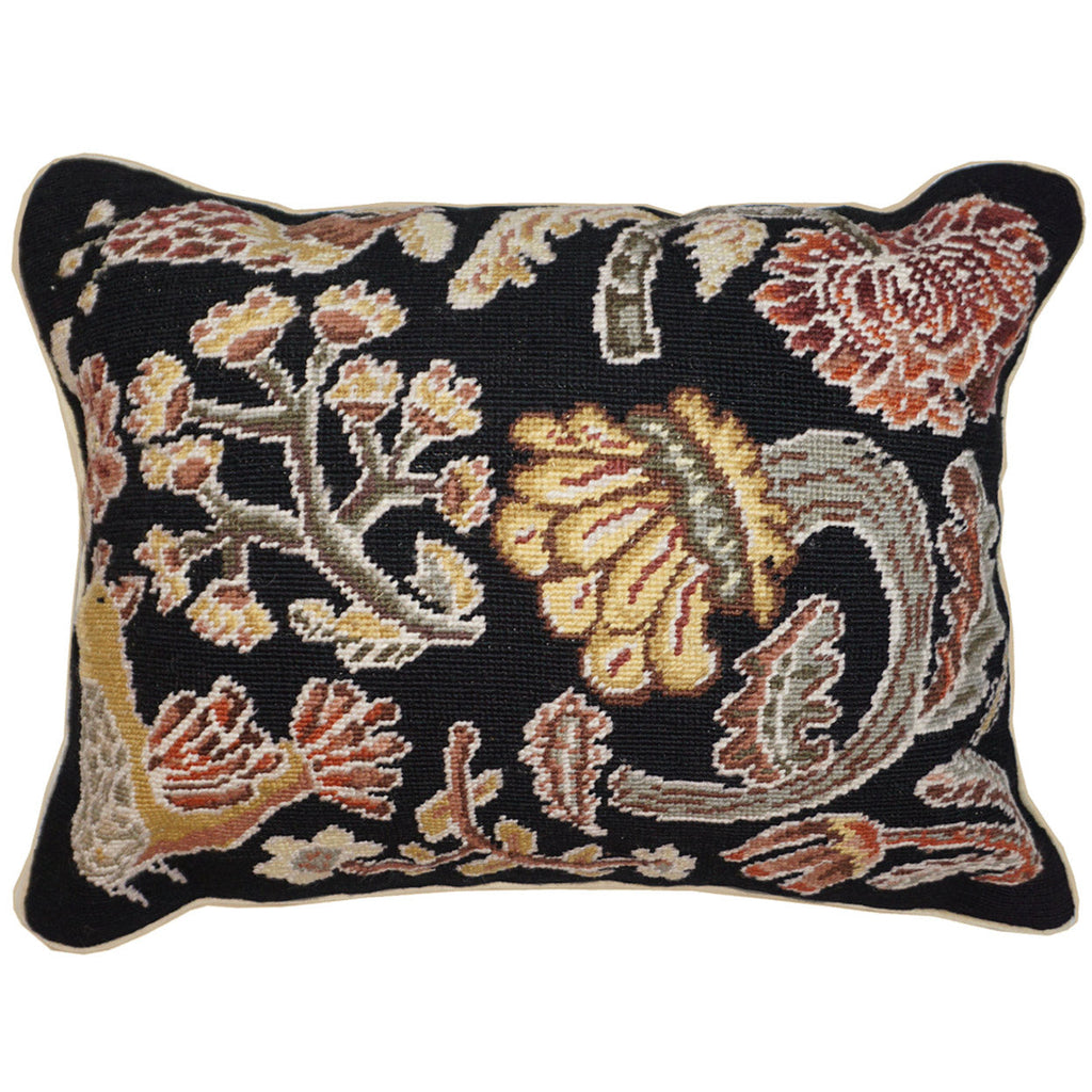 Gilhooly Bloomer Night Artful Design Needlepoint Pillow, Size: 16x20
