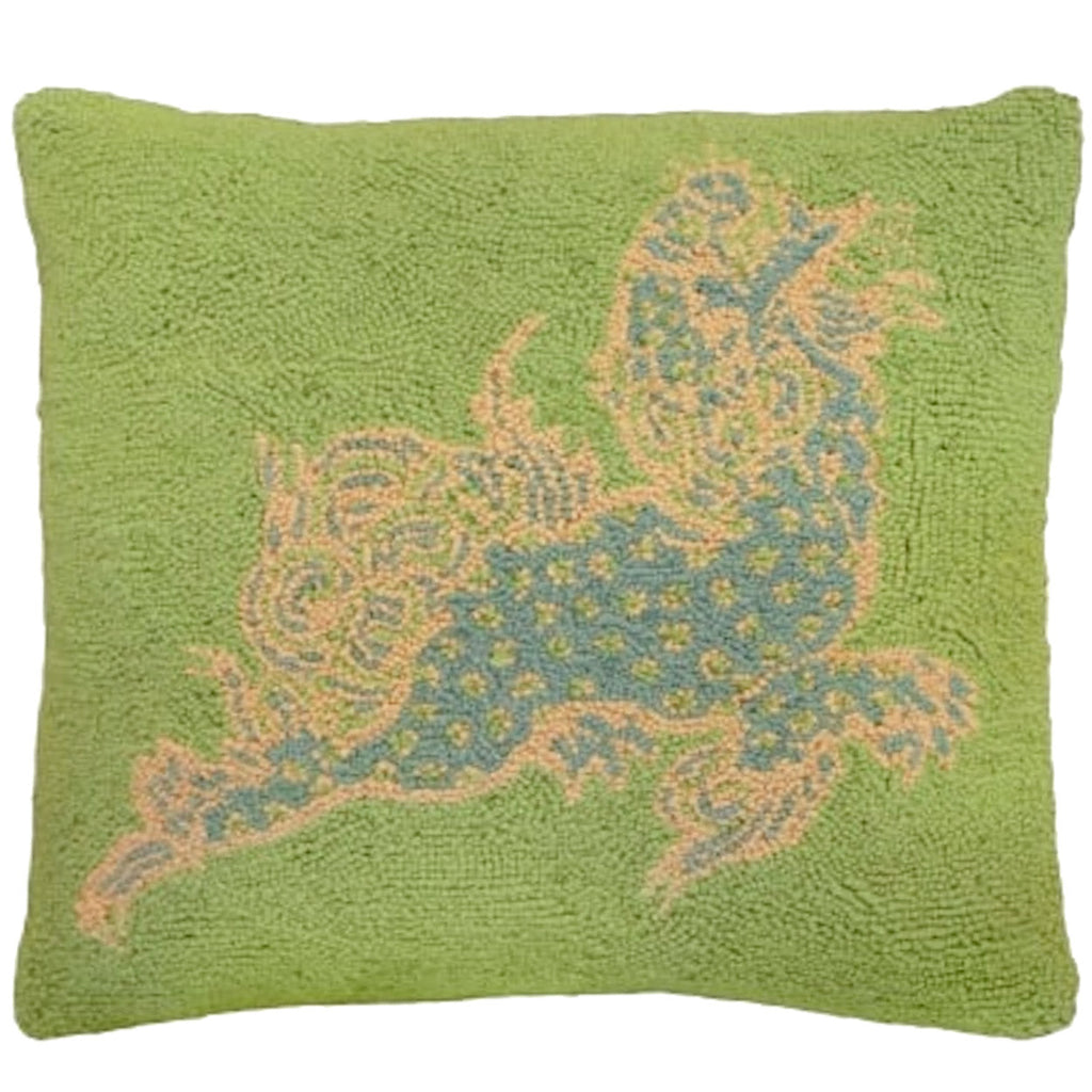 Green Dragon Seaglass Dunmore Dragons Hooked Pillow, Size: 20x20