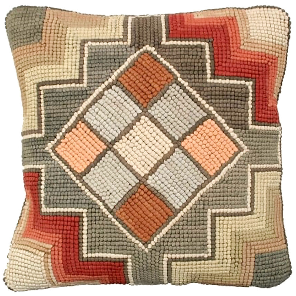 Hand Hooked Rustic Lodge Camp Windy Hill Multicolor Wool Pillow, Size: 18x18