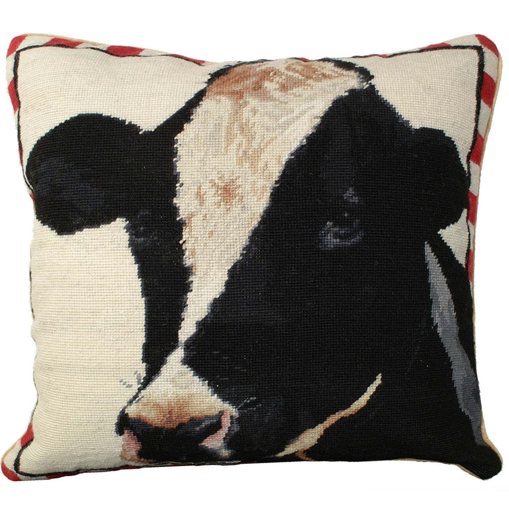 Holstein Cow Black Red White Decorative Farm Pillow, Size: 20x20