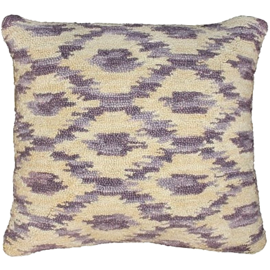 Ikat Shade Indian Ikat Fabric Design Hooked Pillow, Size: 20x20