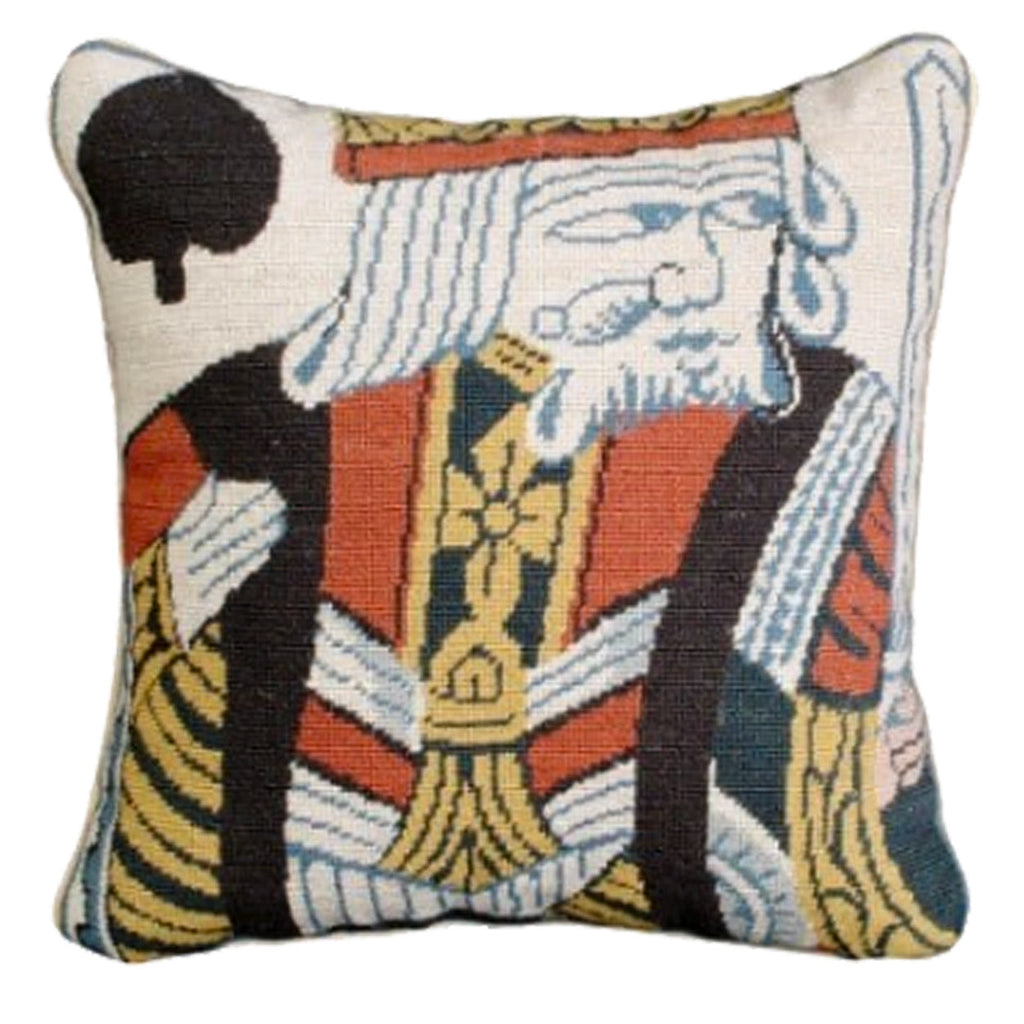 King of Spades Playing Card Needlepoint Throw Pillow, Size: 12x12