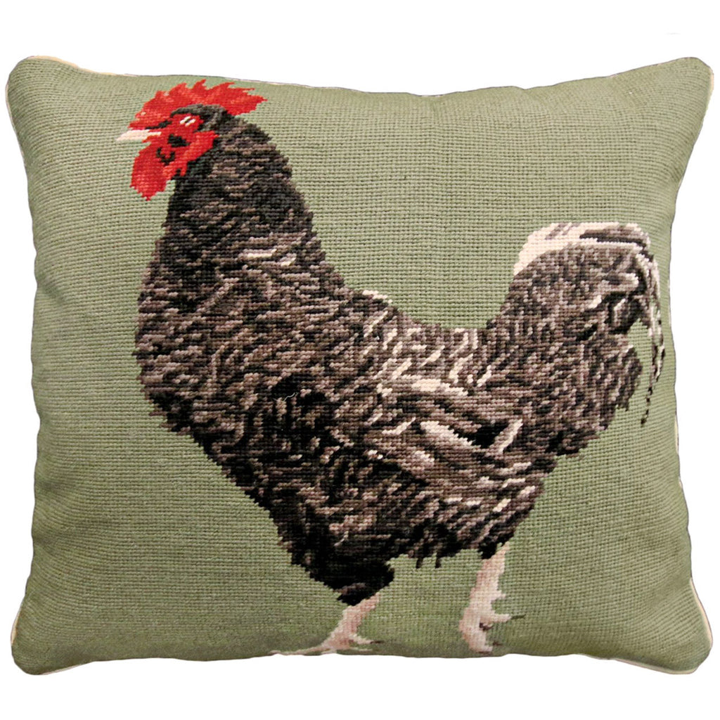 Maran Chicken Black White Farmhouse Decorative Needlepoint Pillow, Size: 18x18