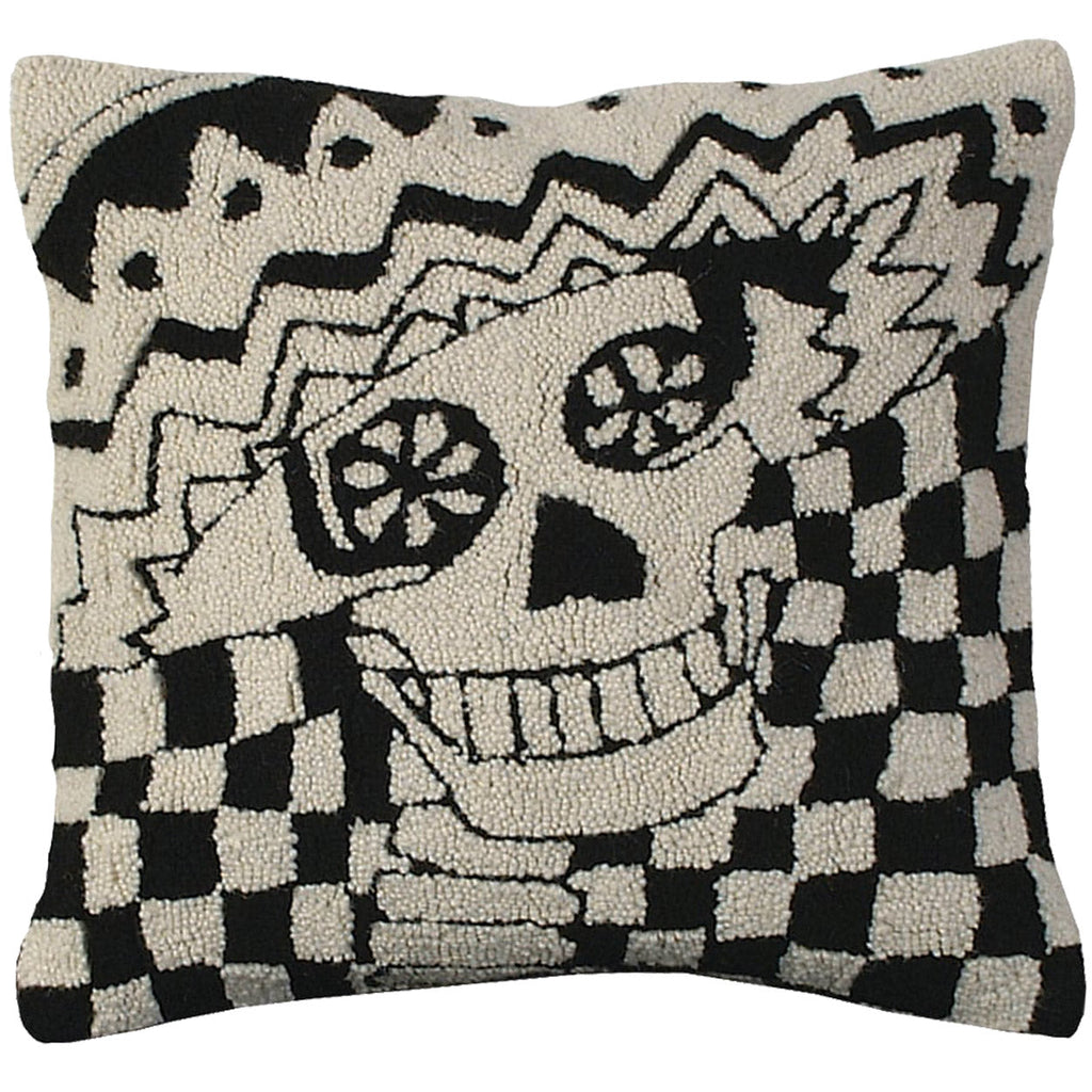 Mexican Day Of The Dead Hooked Throw Pillow, Size: 18x18