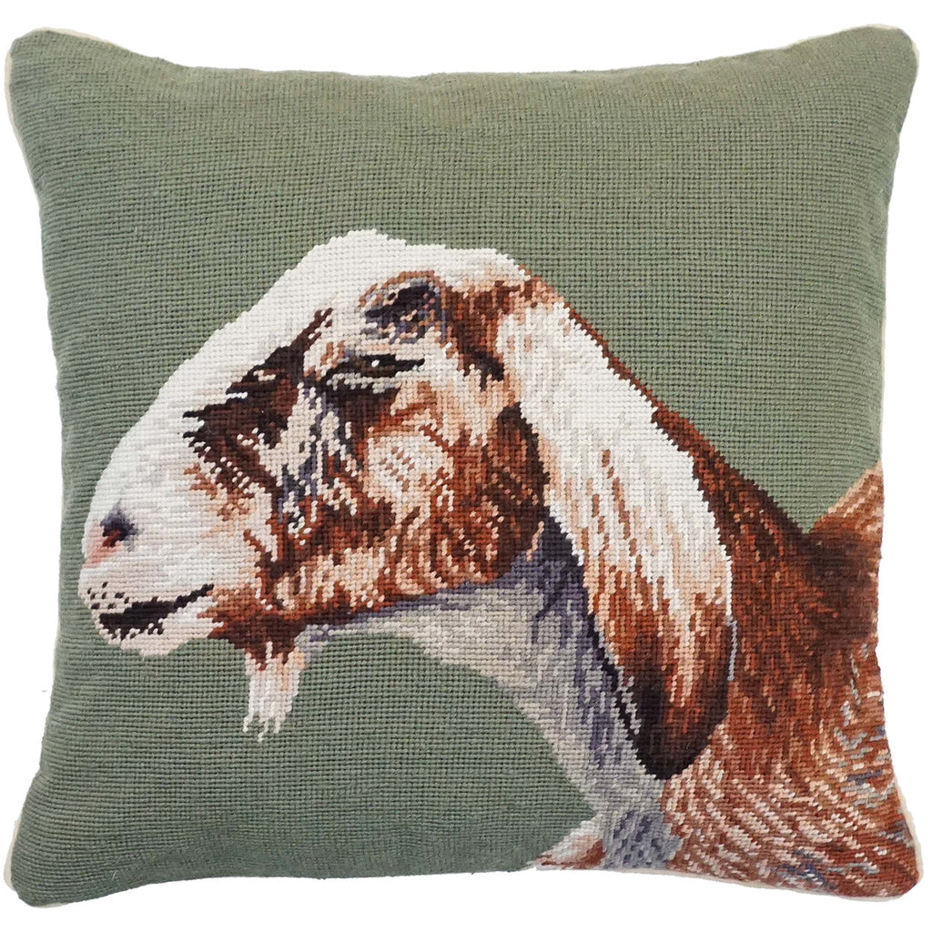 Nubian Goat Farm Ranch Decorative Wildlife Throw Pillow, Size: 18x18