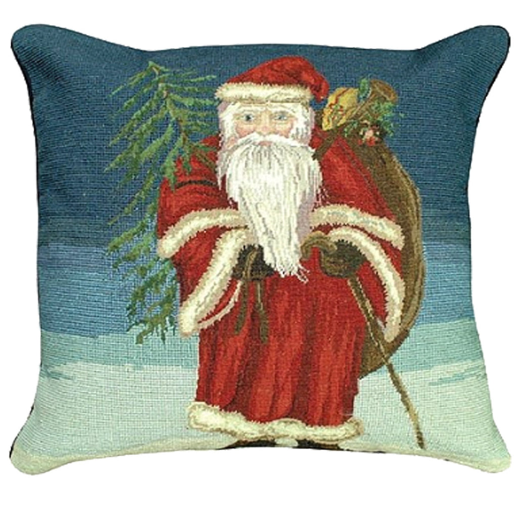 Old Fashion Santa Claus Decorative Needlepoint Throw Pillow, Size: 18x18