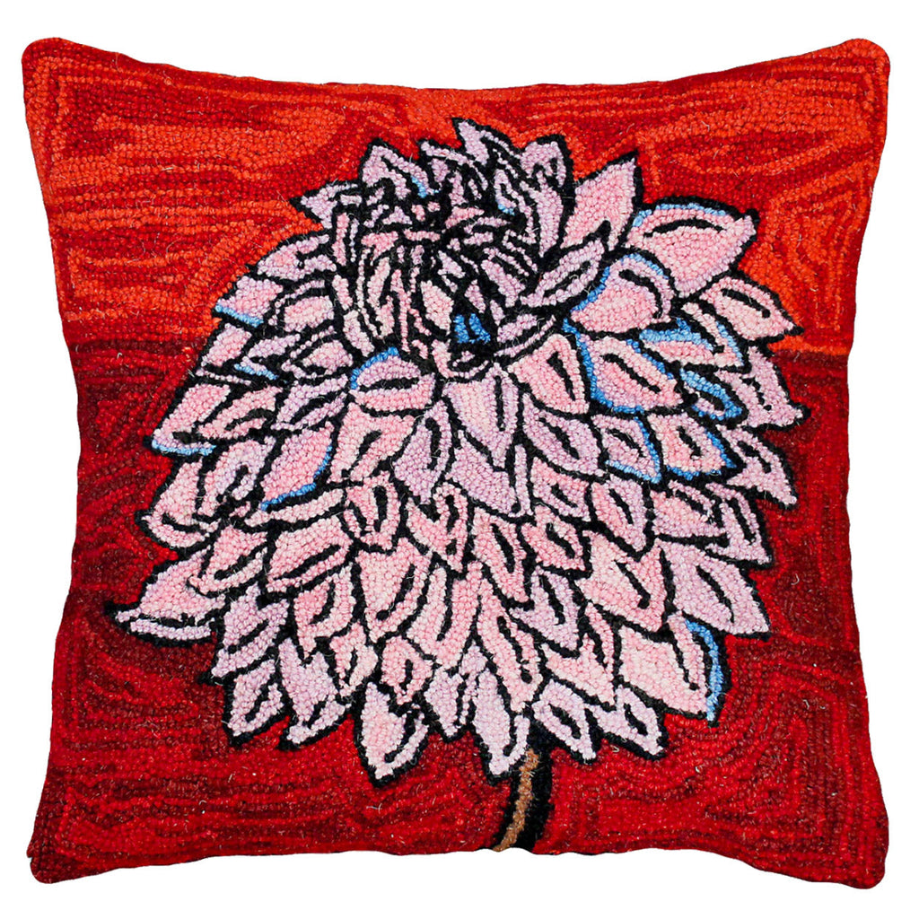Pink Abstract Floral Decorative Hooked Throw Pillow, Size: 20x20