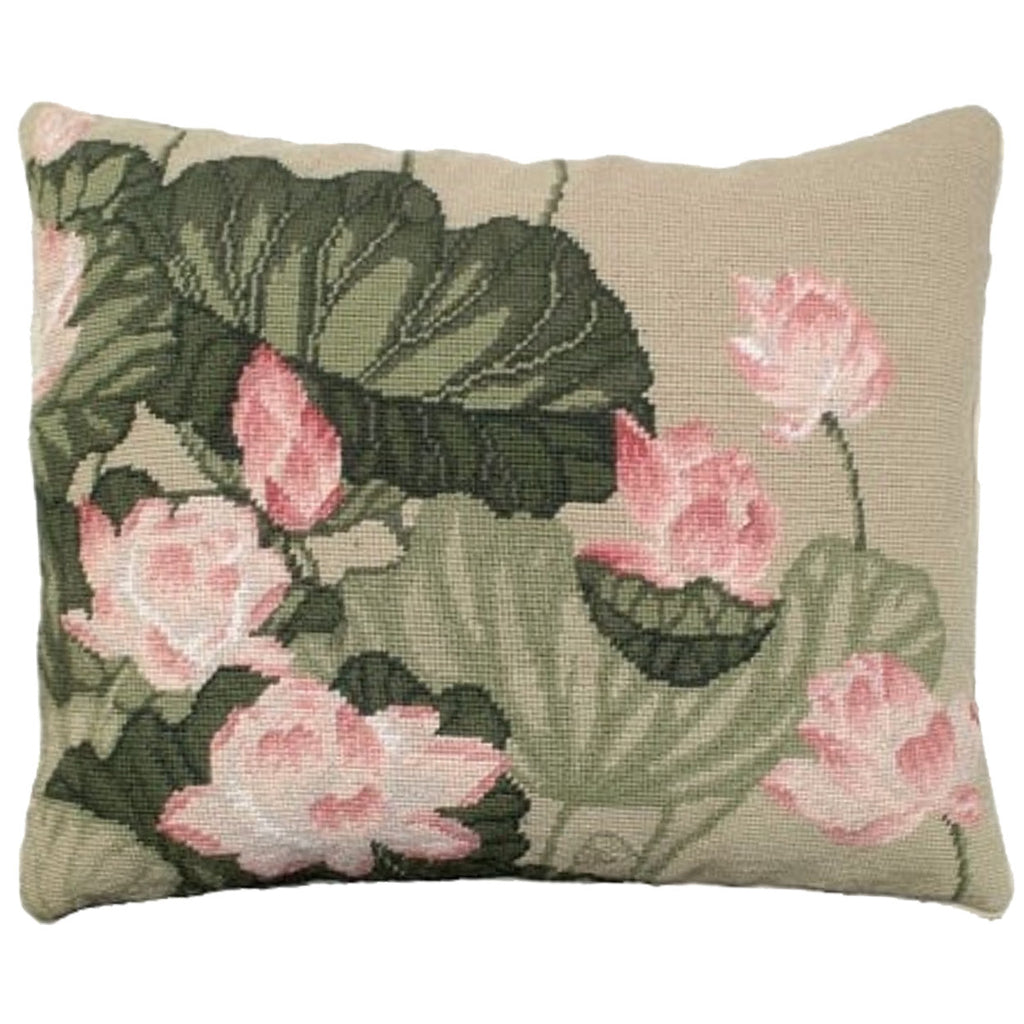 Pink Lotus Floral Throw Pillow, Size: 16x20