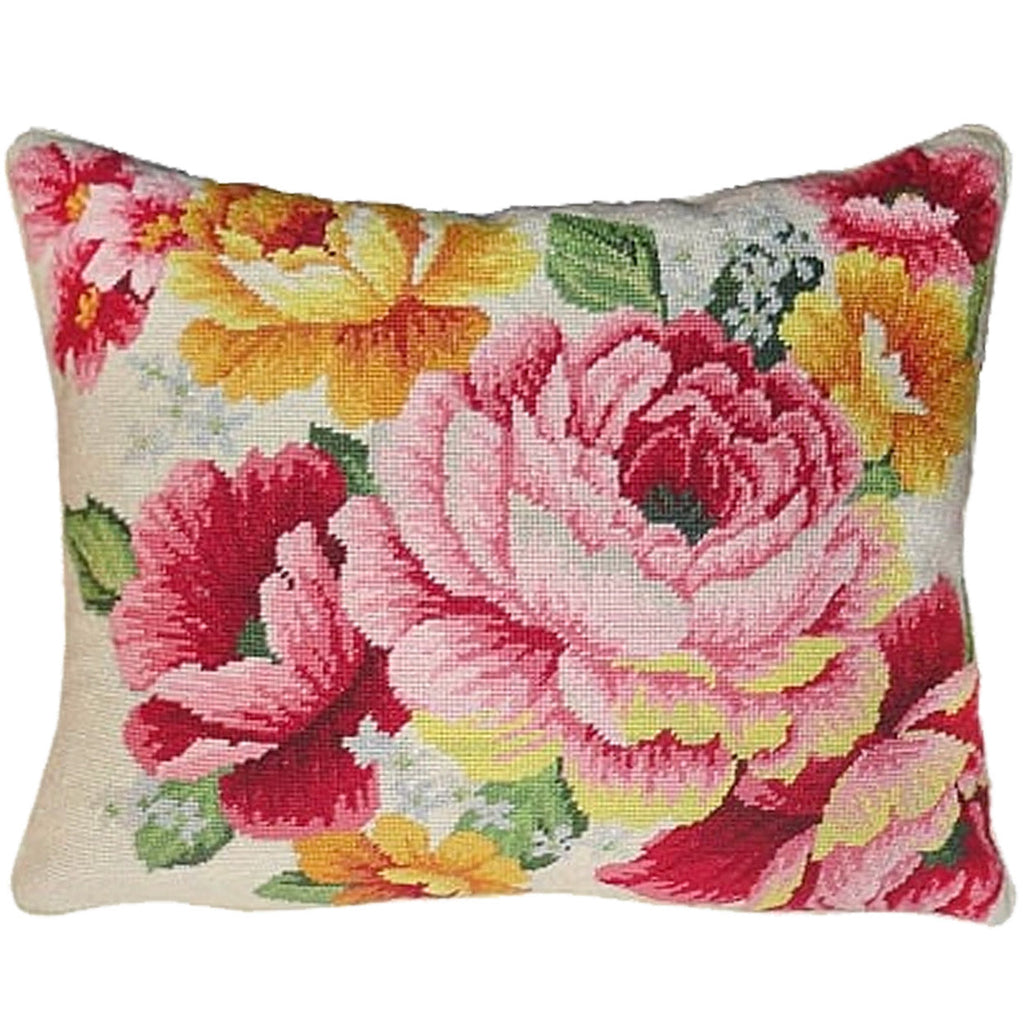 Pink Red Spring Floral Grace Decorative Pillow, Size: 16x20
