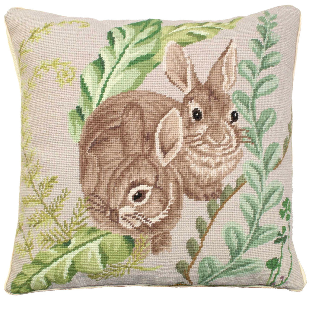 Playing Rabbits Wildlife Decorative Farm Throw Pillow, Size: 18x18