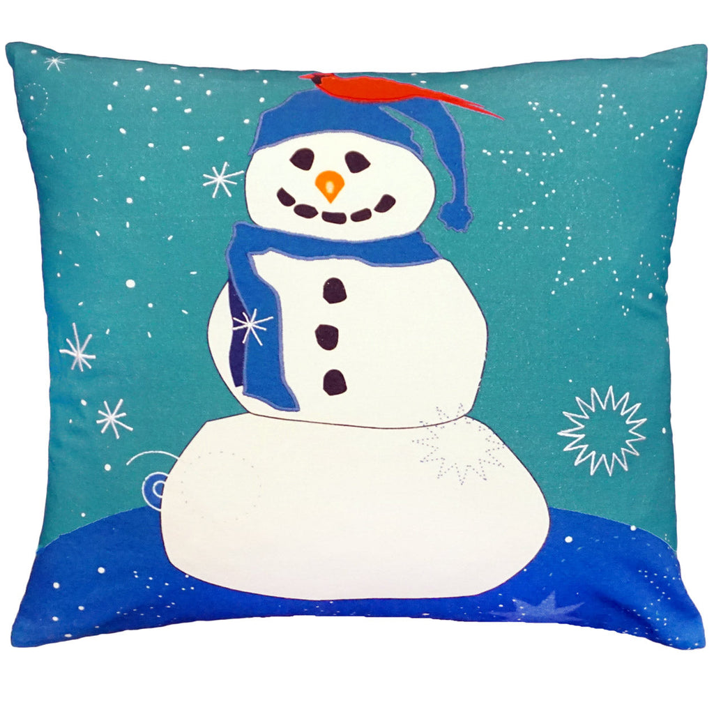 Printed Snowman Winter Cardinal Decorative Throw Pillow, Size: 20x20
