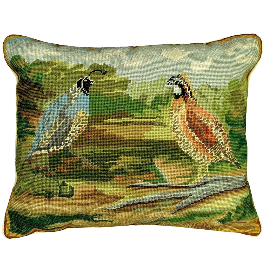 Quails Wildlife Birds Decorative Rustic Throw Pillow, Size: 16x20