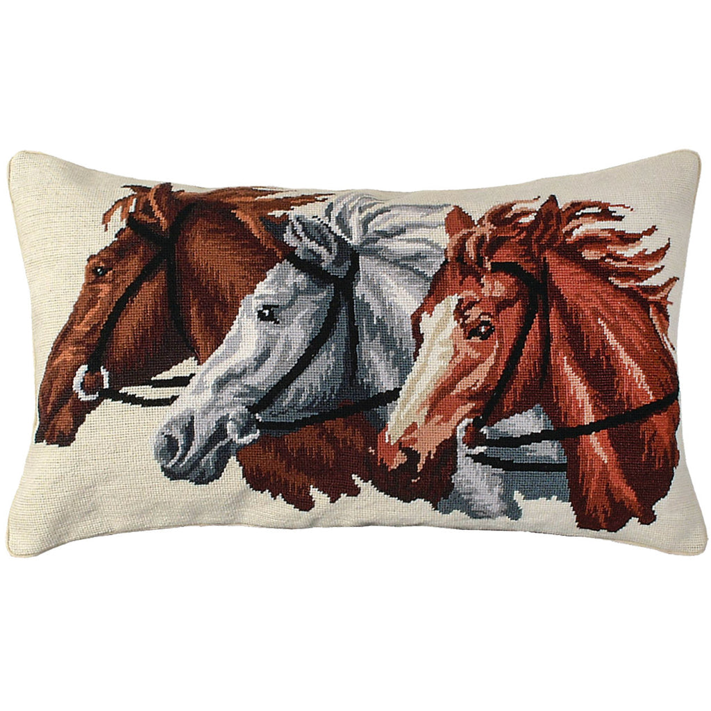 Racing Horses Decorative Ranch Farm Throw Pillow, Size: 16x28