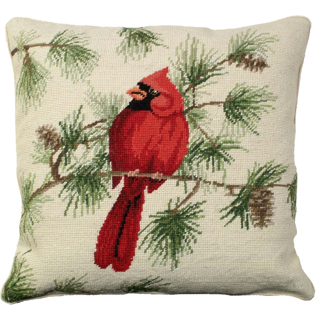 Red Cardinal Wildlife Bird Holiday Throw Pillow, Size: 18x18