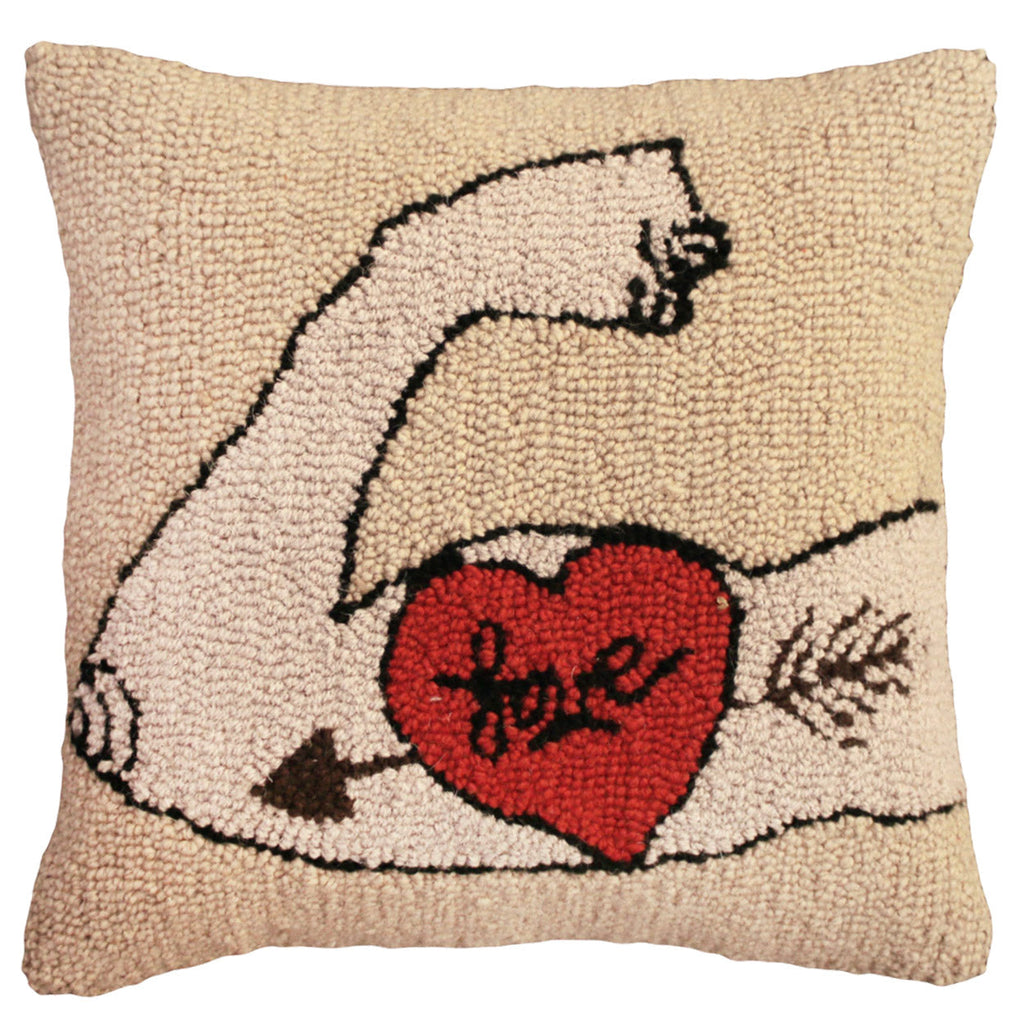 Red Heart Love Tattoo Decorative Fun Throw Pillow, Size: 18x18