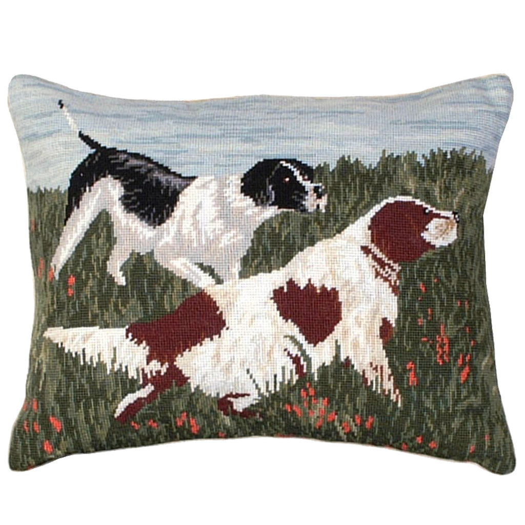 Springer Spaniel Hunting Dog Decorative Needlepoint Throw Pillow, Size: 16x20