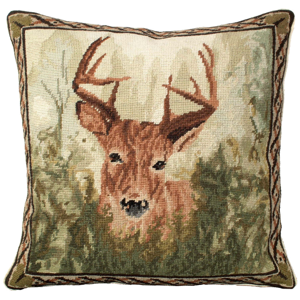 Stag Buck Forest Decorative Lodge Rustic Throw Pillow, Size: 18x18