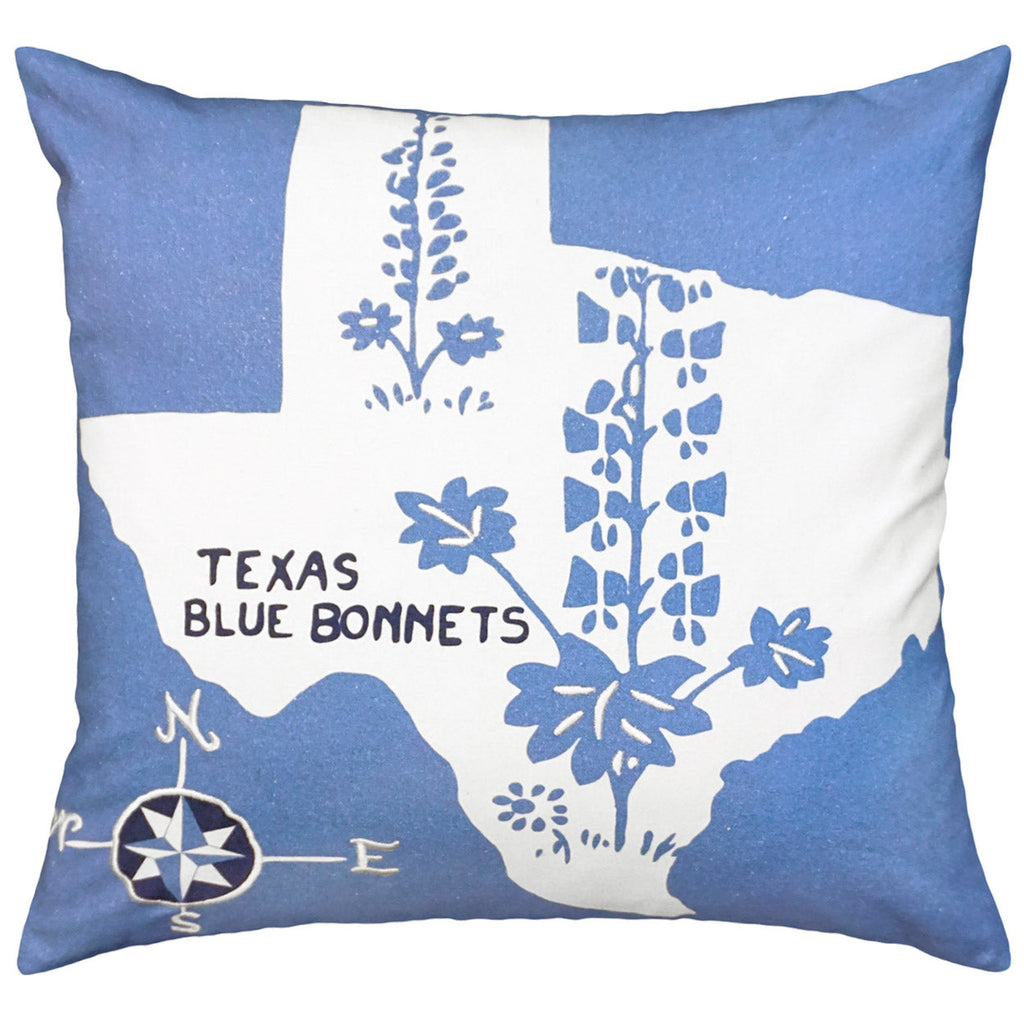 Texas Blue Bonnet State Imagery Throw Pillow, Size: 20x20