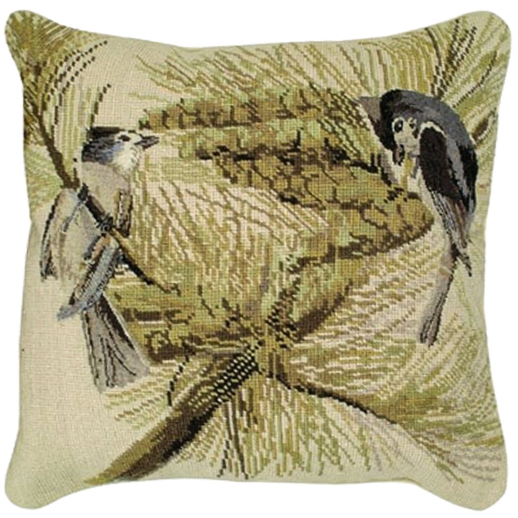 Tufted Titmouse Aububon Bird Wildlife Decorative Throw Pillow, Size: 18x18