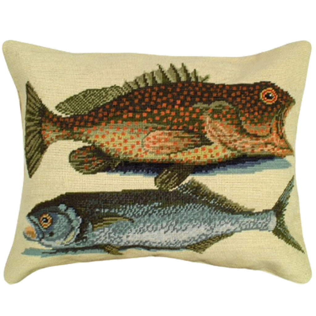 Two Fish Cugupuguacu Wildlife Rustic Fishing Throw Pillow, Size: 16x20