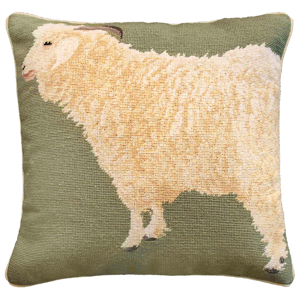 White Angora Goat Farm And Ranch Decorative Throw Pillow, Size: 18x18