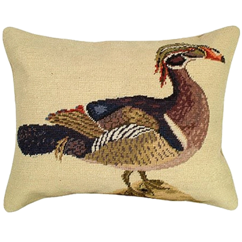 Wood Duck Colonial Williamsburg Design Needlepoint Throw Pillow, Size: 16x20